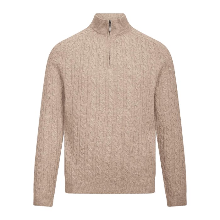 Urban Pioneers Male Edward Half-Zip SWEATER LIGHT SAND
