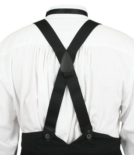 Black Elastic X-Back Braces (Long)