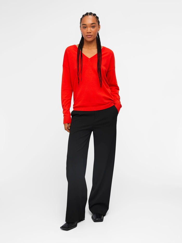 ELEANA V-NECK JUMPER (CHERRY TOMATO)