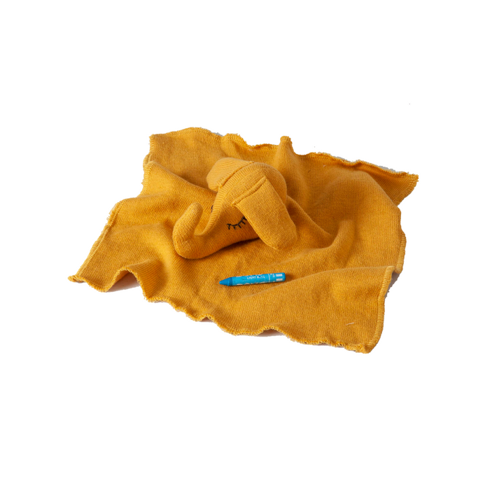 Elephant Comforter Mustard Stuffed Baby/Plush/Soft Toy  | 100% Organic cotton