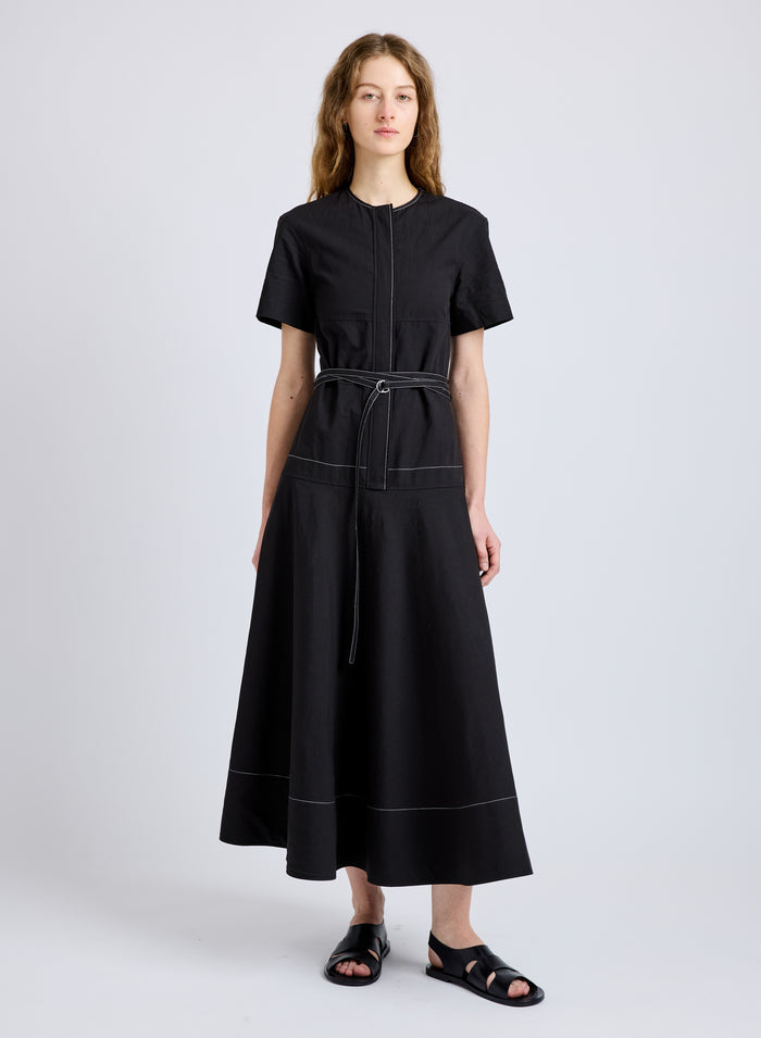 Elizabeth Dress in Solid Cotton Linen