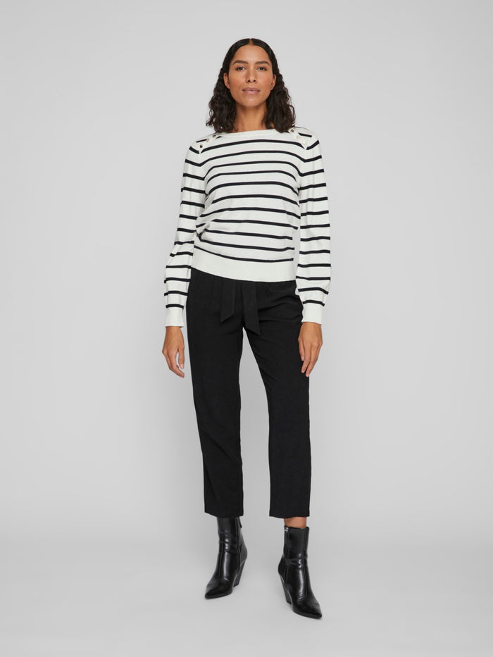 Ella Stripe Top (White Alyssum Black)