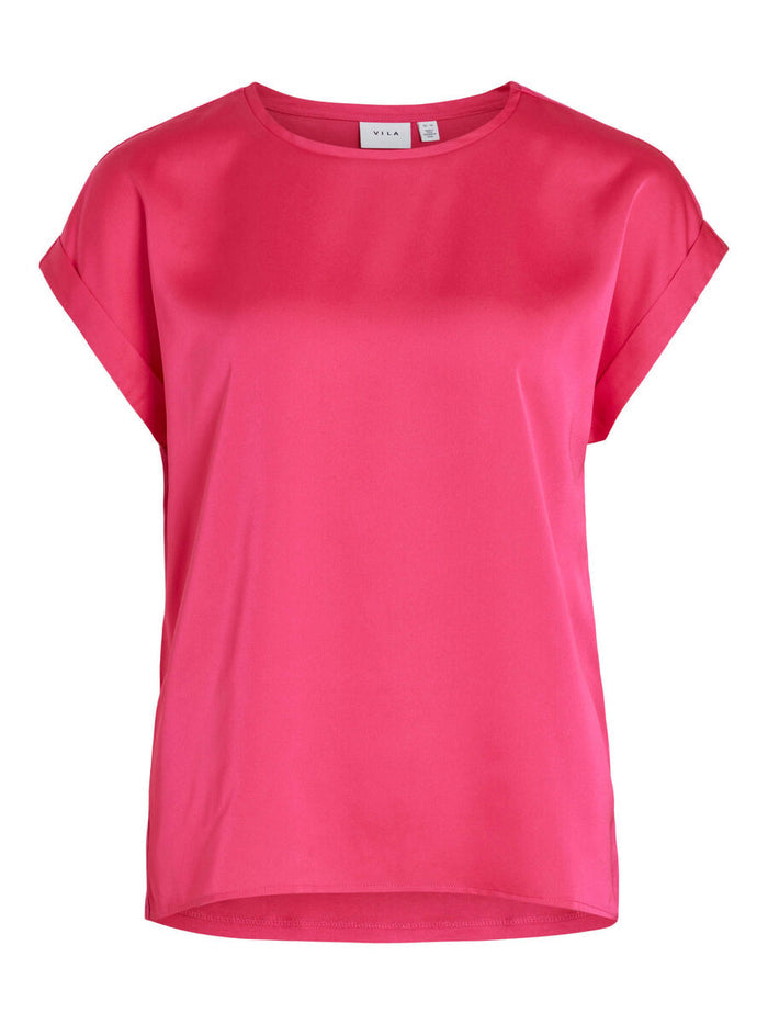 ELLE SATIN TOP (PINK YARROW)