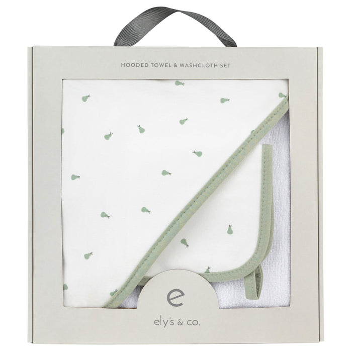 Ely's & Co. Hooded Towel With Pocket Wash Cloth