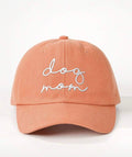 Embroidered "Dog Mom" Script Baseball Cap