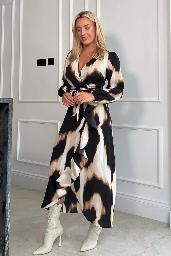 ERIN SPLIT HEM MAXI DRESS (MULTI)