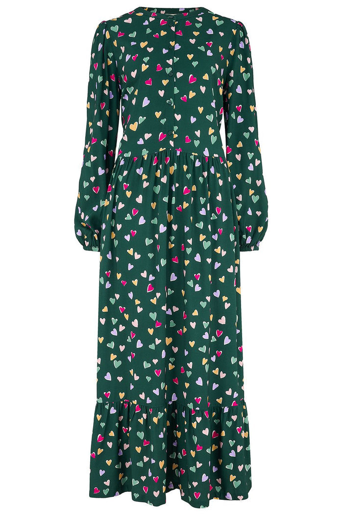 ESTHER MAXI SMOCK DRESS (GREEN)