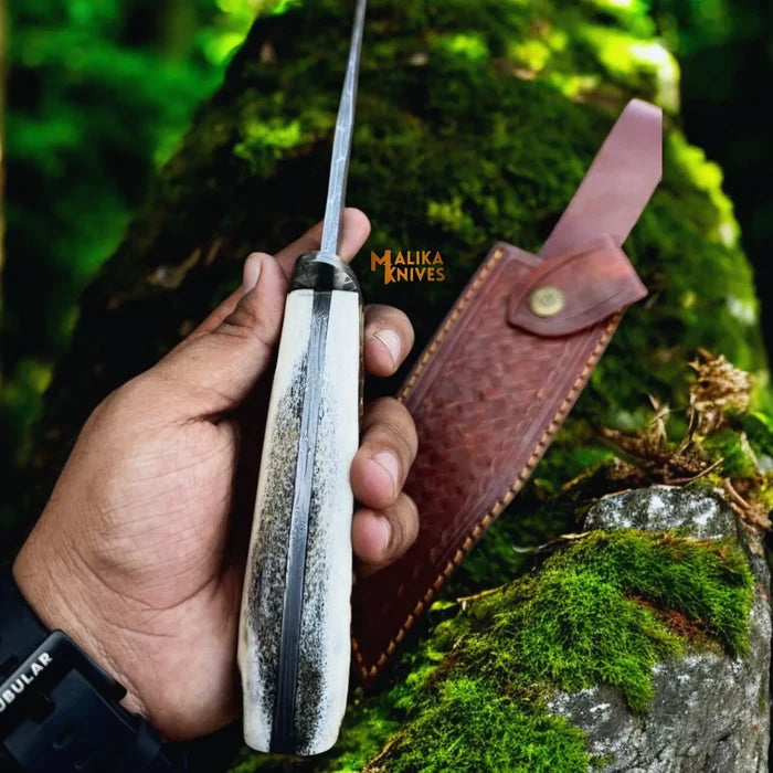 Exceptional Damascus Stag Handle Bowie Knife – Timeless Craftsmanship Meets Functionality - RFE Marketing Ventures