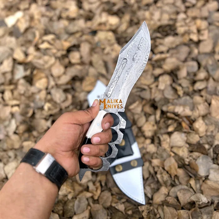Experience Precision and Style with the Damascus Knuckle Bowie Knife - RFE Marketing Ventures