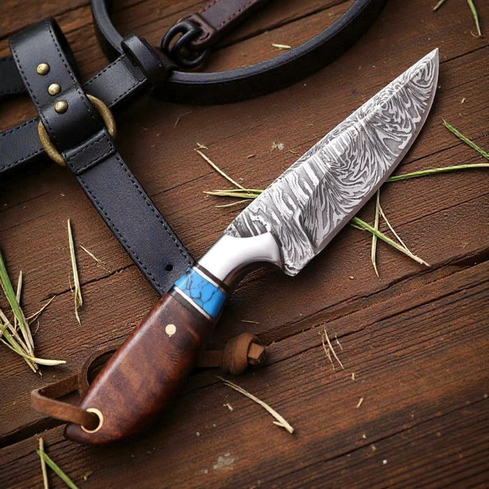 Experience True Craftsmanship with the Damascus Cowboy Hunting Knife - RFE Marketing Ventures