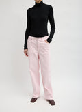 FEATHER WEIGHT RIBBED SWEATER SPLIT NECK TURTLENEC