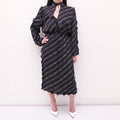 FENDI BLACK SILK CHAIN PATTERNED LOGO DRESS - SIZE 44