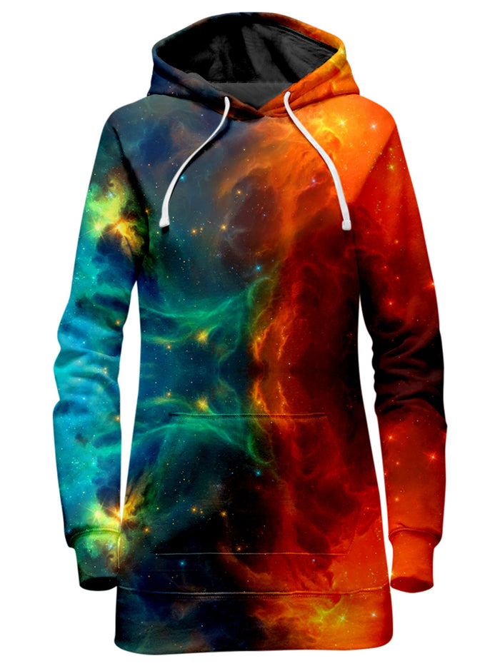 Fire and Ice Galaxy Hoodie Dress iEDM Epic Hoodie