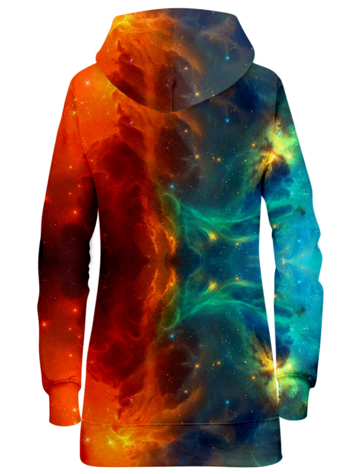Fire and Ice Galaxy Hoodie Dress iEDM Epic Hoodie