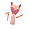 Fox Rattle Pink Knitted Stuffed/Plush/Baby/Soft Toy | 100% Premium Cotton - Mojopanda Organic  Store