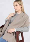 Foxford Fine Wool Cashmere Blend Scarf | Taupe