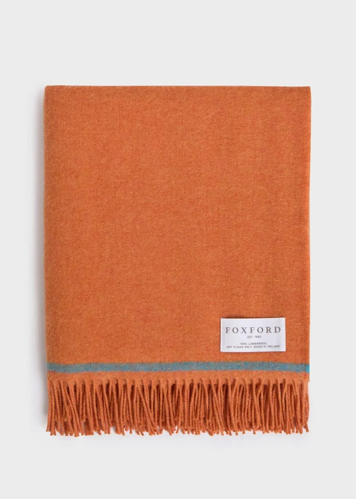 Foxford Lambswool Throw | Dara - Clementine