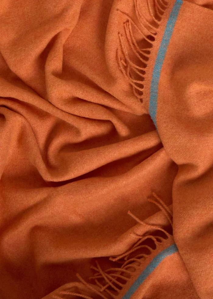 Foxford Lambswool Throw | Dara - Clementine