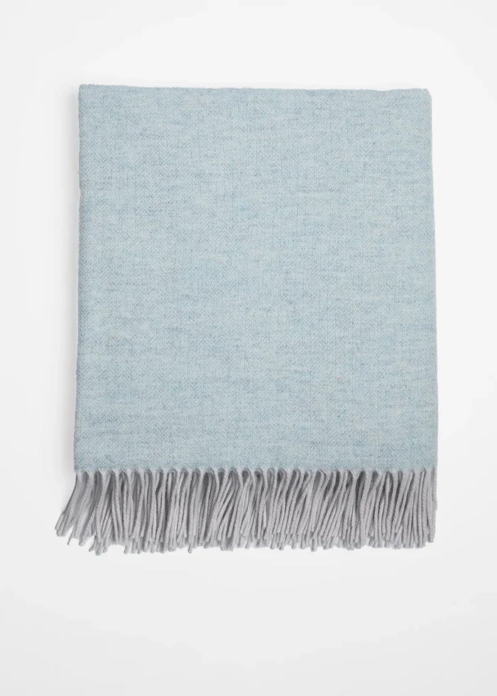 Foxford Lambswool Throw | Killybegs - Silver Opal