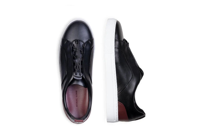 Moral Code Gala Women's Vegan Sneaker - #color_black-red