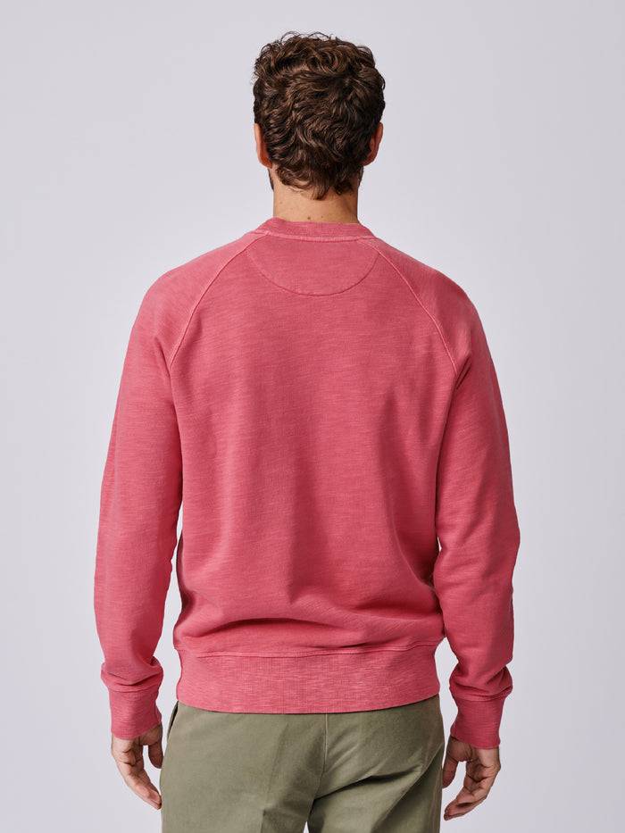 Aubin Raspberry Garsdale Slub Crew | Crew Neck