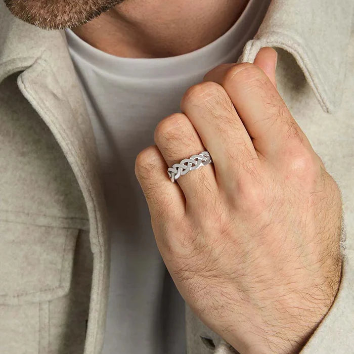 Gents Sterling Silver Trinity Band