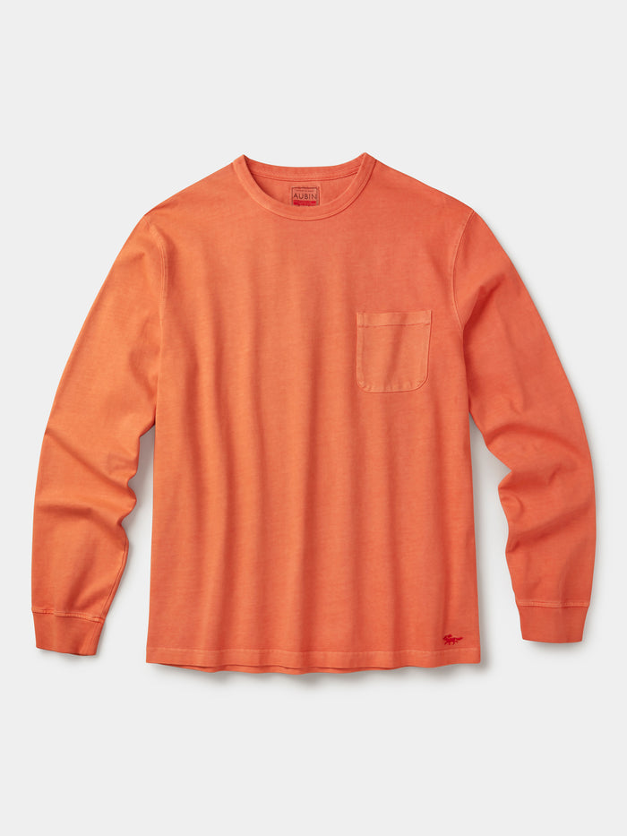 Aubin Orange George Long Sleeve T-Shirt | Long Sleeve Tee