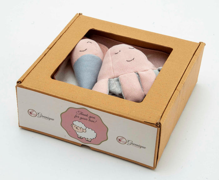 Gift Set of 4 (Blanket with Muslin Bib, Octopus, Ice Cream) | 100% Organic Cotton