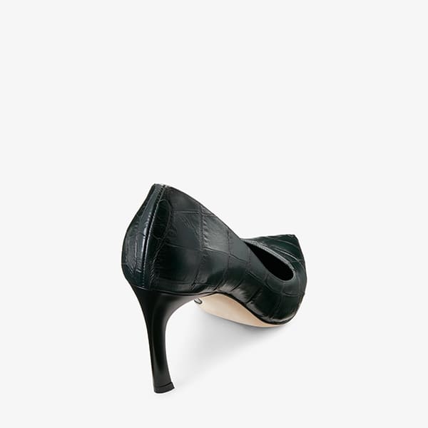 Ginger 1.0 Pump - Embossed Croc :: Dark Green