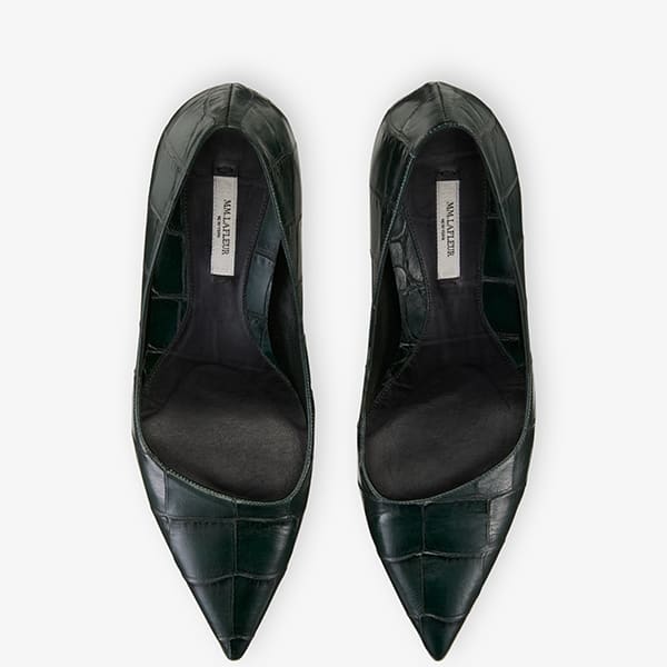 Ginger 1.0 Pump - Embossed Croc :: Dark Green