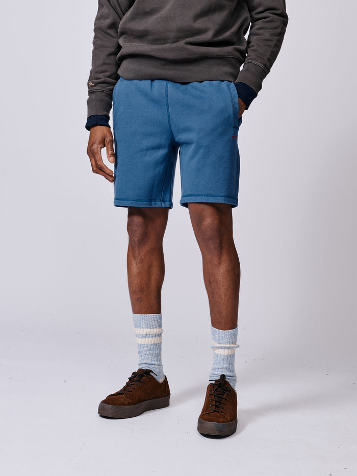 Aubin Washed Cobalt Glebe Sweat Short | Sweat Shorts