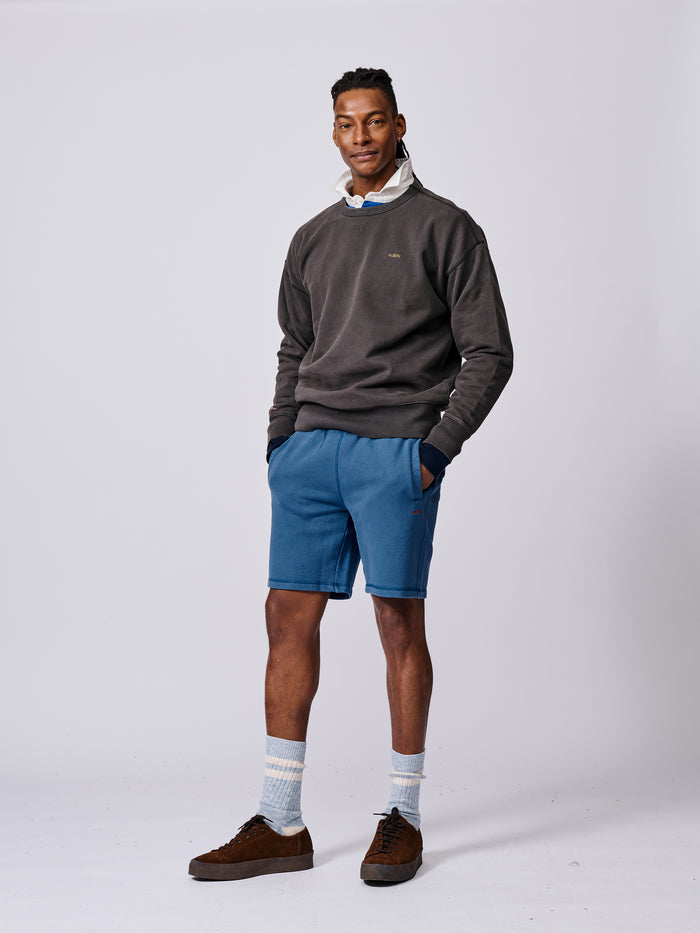 Aubin Washed Cobalt Glebe Sweat Short | Sweat Shorts