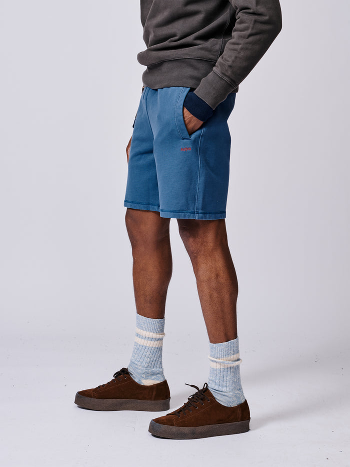 Aubin Washed Cobalt Glebe Sweat Short | Sweat Shorts