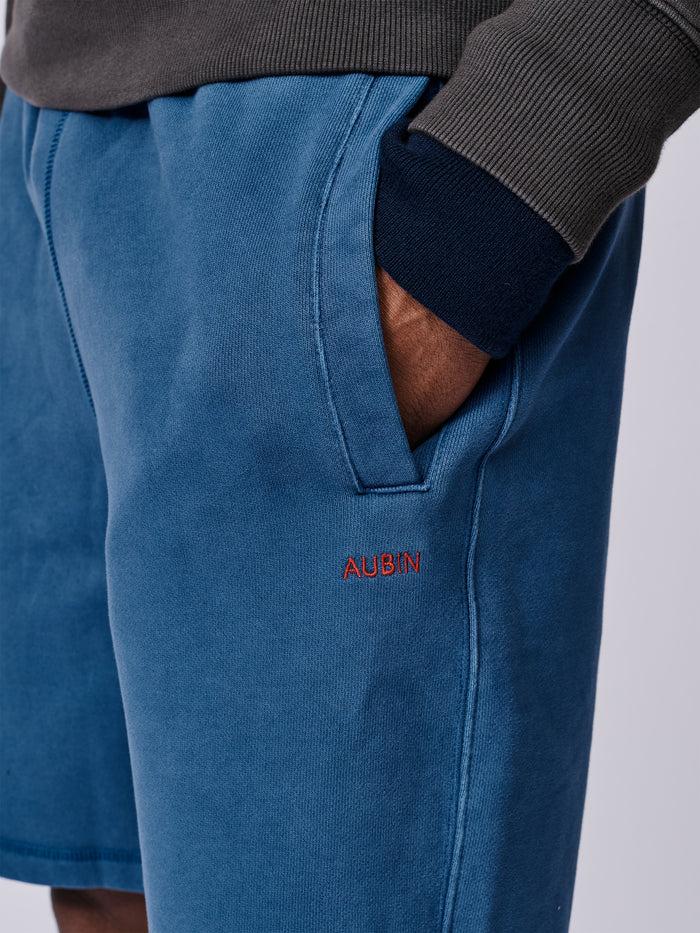 Aubin Washed Cobalt Glebe Sweat Short | Sweat Shorts