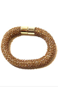 Style the Gold Rhinestone Magnetic Beaded Bracelet exclusively at Born To Glam