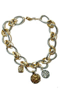 Style the Gold & Silver Coin Chain Necklace exclusively at Born To Glam