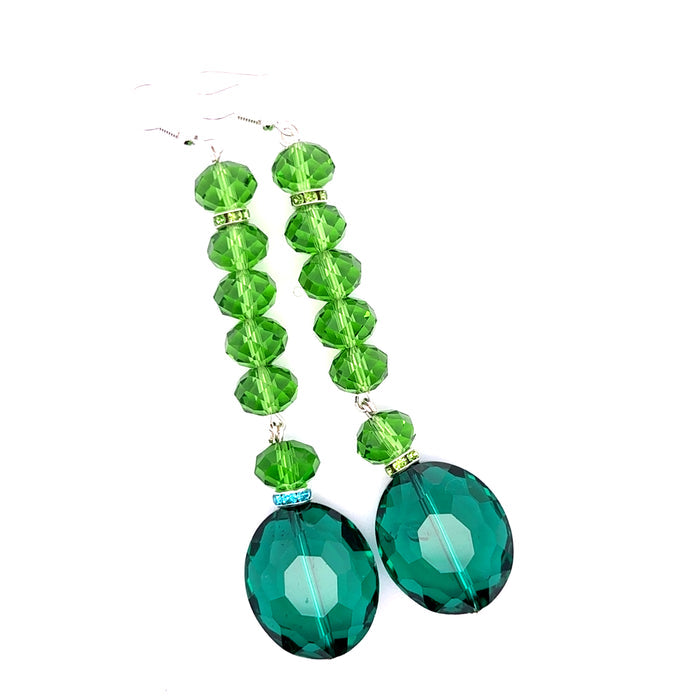 Style the Green Emerald Crystal Earrings exclusively at Born To Glam