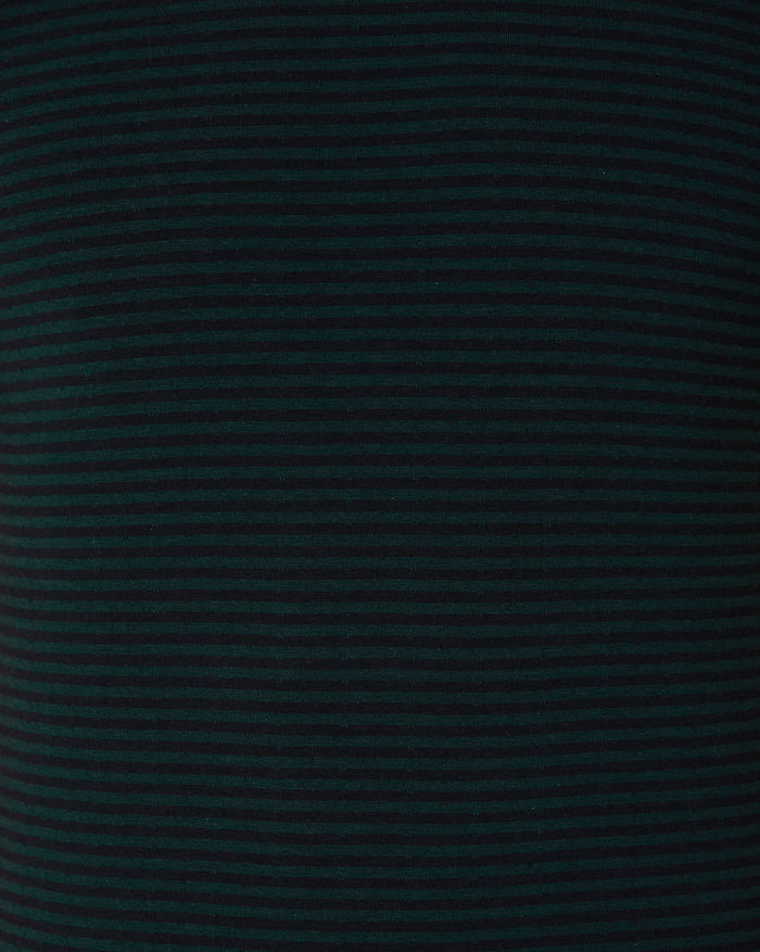 Green Striped Crew Neck T-Shirt