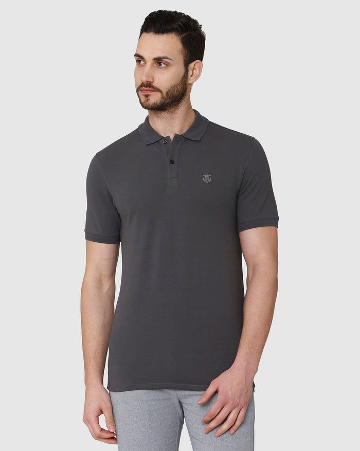 Grey Polo Neck T-Shirt