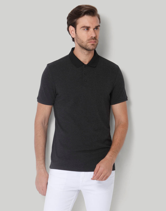 Grey Polo Neck T-Shirt