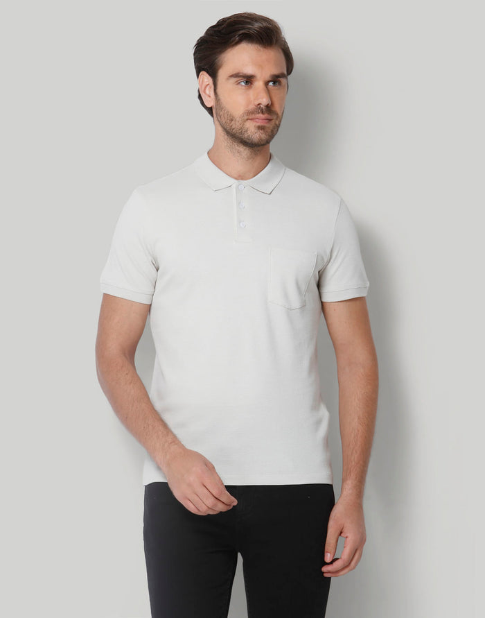 Grey Polo Neck T-Shirt