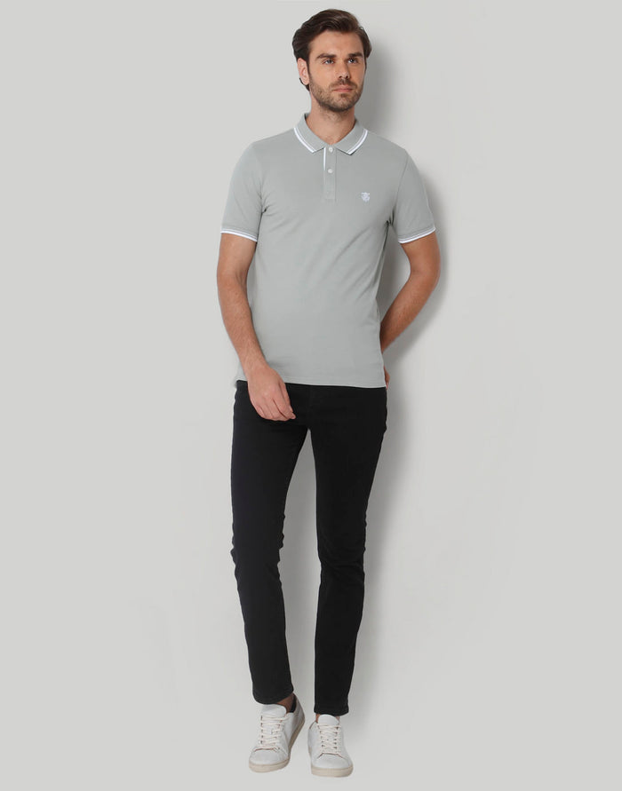 Grey Polo Neck T-Shirt