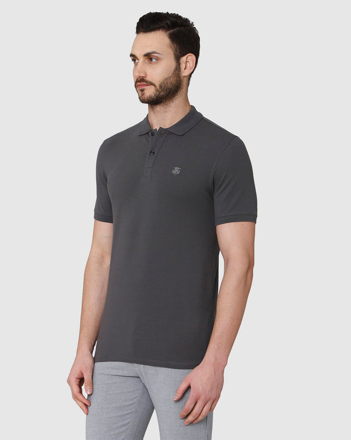 Grey Polo Neck T-Shirt