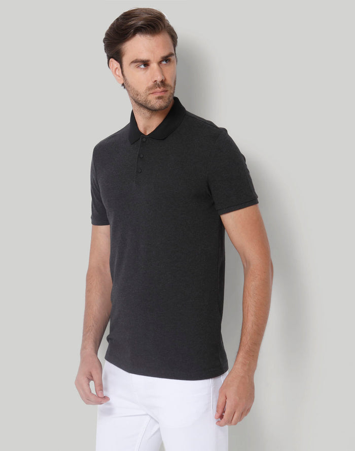 Grey Polo Neck T-Shirt