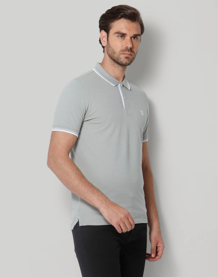 Grey Polo Neck T-Shirt