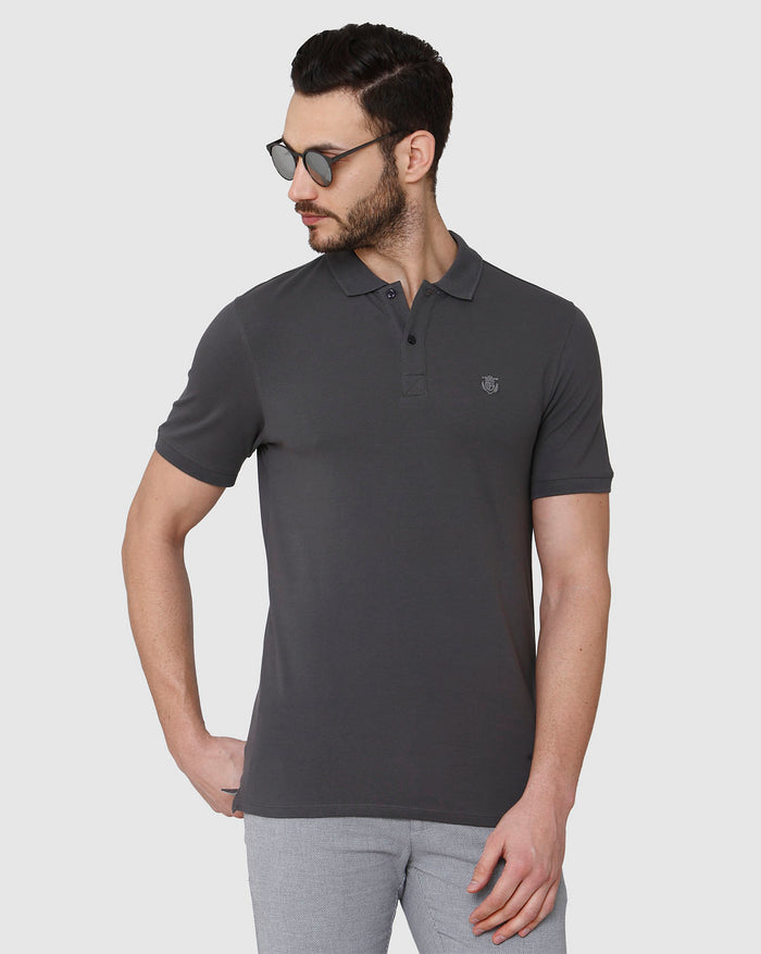 Grey Polo Neck T-Shirt