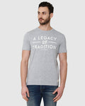 Grey Printed Crew Neck T-Shirt
