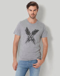 Grey Printed Crew Neck T-Shirt