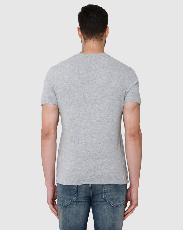 Grey Printed Crew Neck T-Shirt