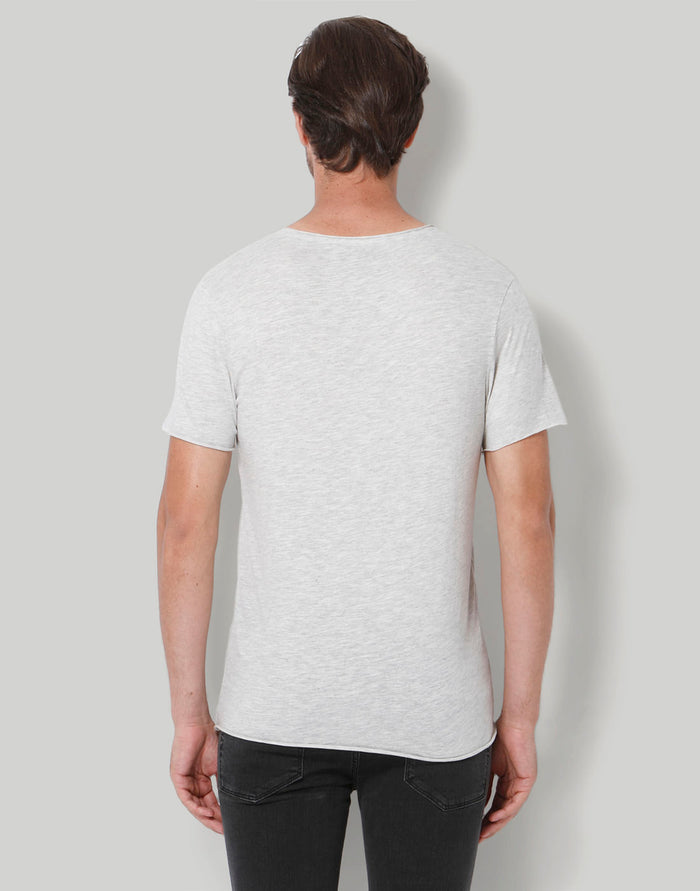 Grey Printed Crew Neck T-Shirt